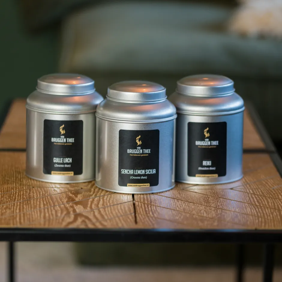 Hot Actie! 3 Bewaarblikken met losse thee Theepakket