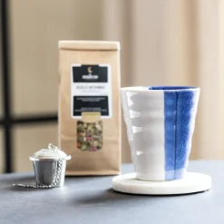 Sale Cadeauset mok & thee variant wit-blauw Theepakket | Vaderdag