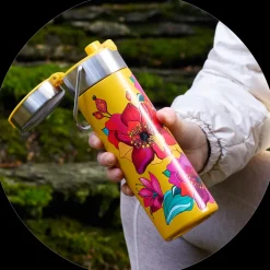 Best Eigenart Leeza Drinkfles Poppy - Yellow RVS Thermosflessen Leeza To-Go