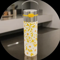 Online Eigenart Leeza Drinkfles Daisy-Yellow RVS Thermosflessen Leeza To-Go