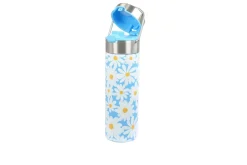 Clearance Eigenart Leeza Drinkfles Daisy-Blue RVS Thermosflessen Leeza To-Go