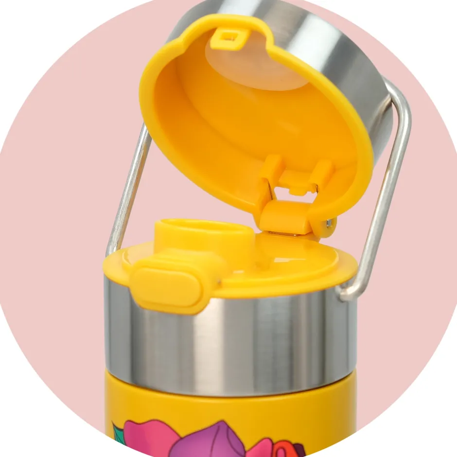 Best Eigenart Leeza Drinkfles Poppy - Yellow RVS Thermosflessen Leeza To-Go
