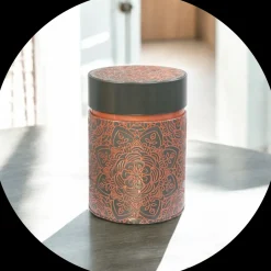 Fashion Eigenart theeblik Mandala Ebony 500gr Bewaarblikken Eigenart | Blik Rond