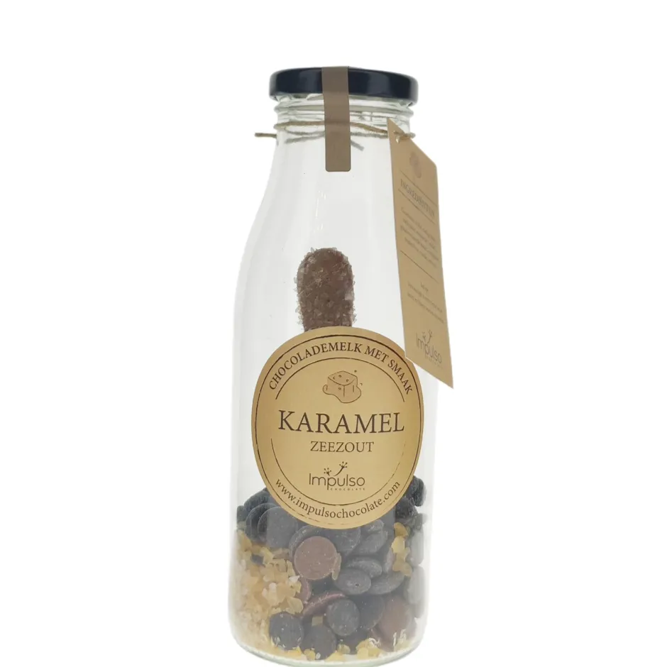 Hot Fles chocolademelk Karamel Zeezout Fles Chocolademelk