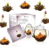 Sale Geschenkset: 6 theebloemen en glazen kan Theebloemen | Theepakket