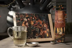 Clearance Grote puzzel, theeglas, lepel, zeef en thee Theepakket