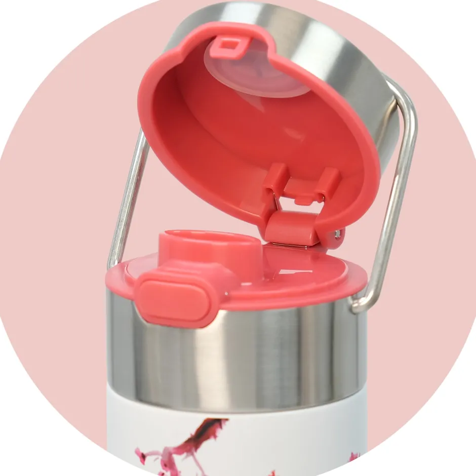 Outlet Leeza Drinkfles Cherry Blossom 500ml RVS Thermosflessen Leeza To-Go