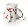 Clearance Tea eve Cherry blossom theemok met theezeef Theebekers Met Zeef | Teaeve Dubbelwandige Mokken