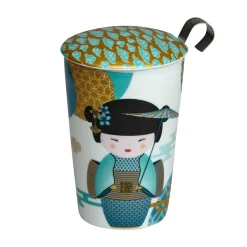 Online Tea eve 'New Geisha Petrol' met theezeef Theebekers Met Zeef | Teaeve Dubbelwandige Mokken