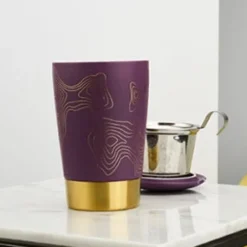 Online Tea eve purple metal mok Teaeve Dubbelwandige Mokken | Theebekers Met Zeef