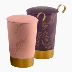 New Tea eve roze metal mok Teaeve Dubbelwandige Mokken