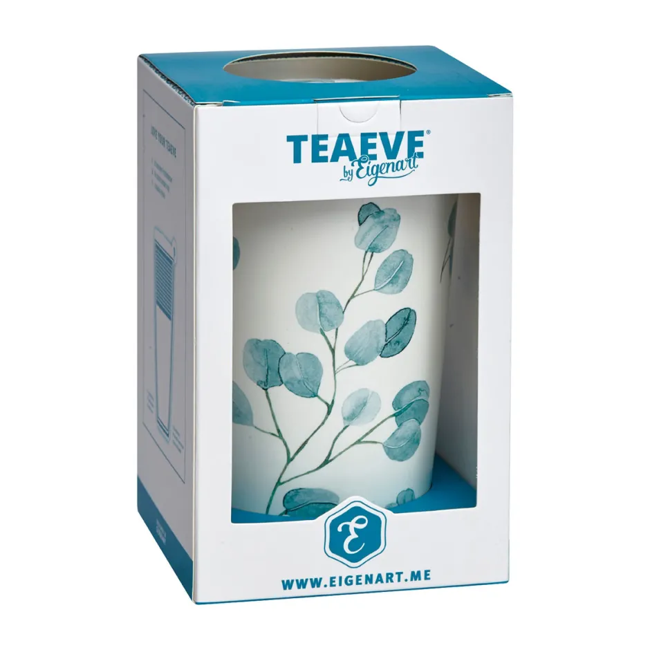Best TeaEve "Eucalyptus" Blue Dubbelwandige theemok Theebekers Met Zeef | Teaeve Dubbelwandige Mokken