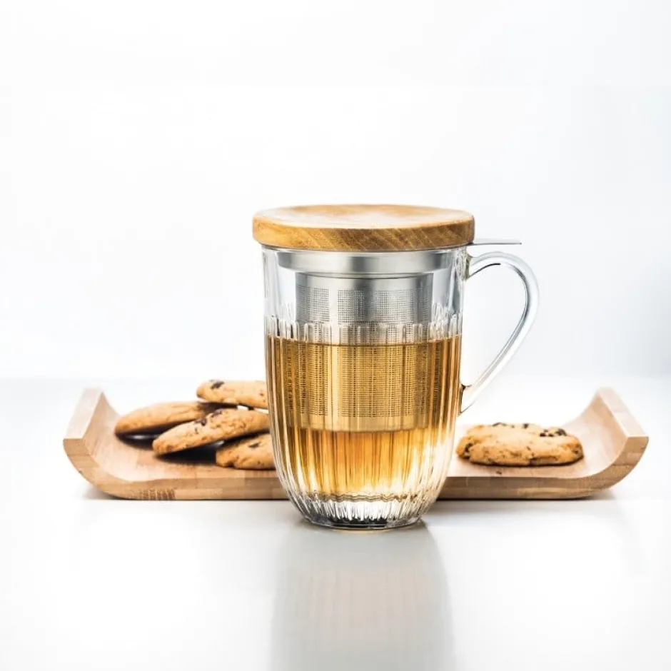 Online Theeglas Ouessant 36cl met theezeef Theebekers Met Zeef | La Rochère Theeglas En Glaswerk
