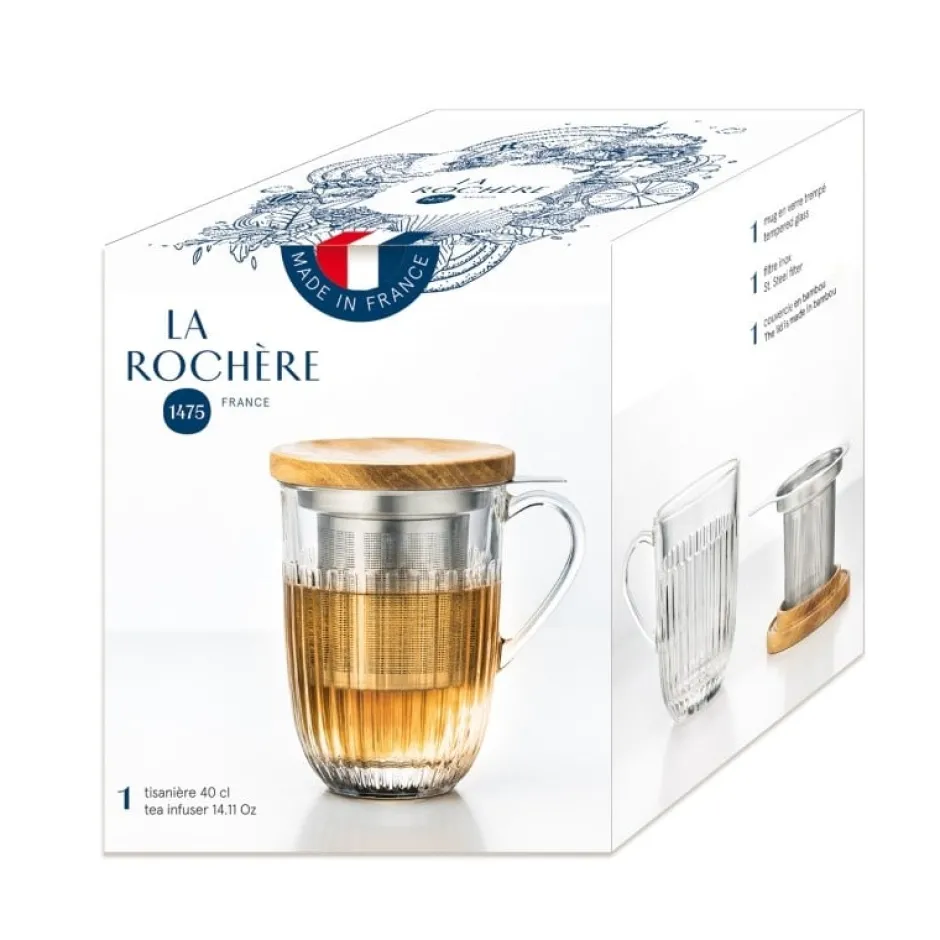 Online Theeglas Ouessant 36cl met theezeef Theebekers Met Zeef | La Rochère Theeglas En Glaswerk