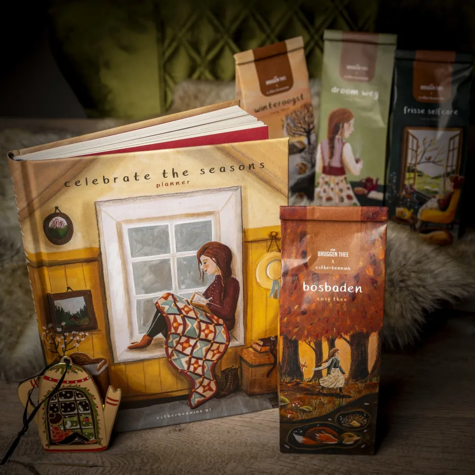Clearance Theepakket planner, thee en kersthanger Theepakket