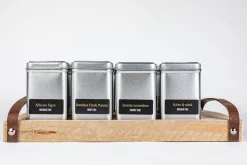 Sale Theeplank 2.0 - Blikjes vierkant - Steigerhout Theeplanken