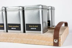 Sale Theeplank 2.0 - Blikjes vierkant - Steigerhout Theeplanken