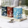 Best Theeplank met Japanse theeblikken Bewaarblikken Eigenart | Theeplanken