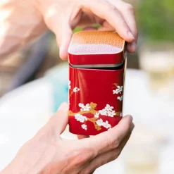 Sale Theeplank met Japanse theeblikken Rood Bewaarblikken Eigenart | Theeplanken