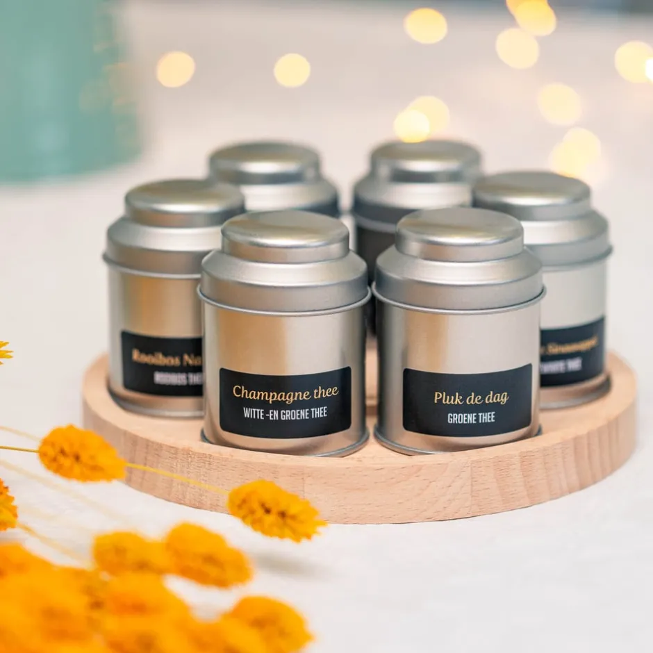 Sale Theeplank Rond 6-potjes Theepakket | Theeschijf