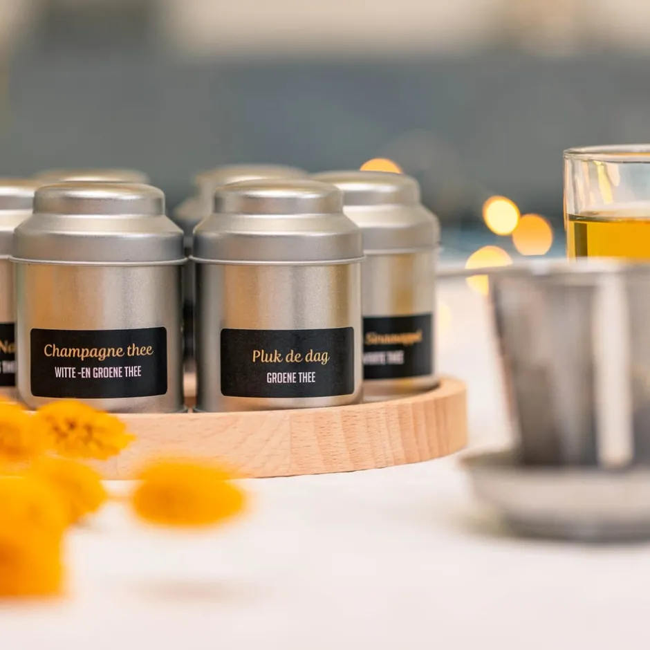Sale Theeplank Rond 6-potjes Theepakket | Theeschijf