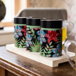 Outlet Theeplank Rustic Flower blauw/roze Bewaarblikken Eigenart | Theepakket