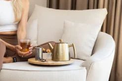 Fashion Theepot dubbelwandig rvs goud 1L Theepotten