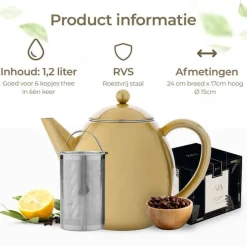 Best Theepot rvs goud 1.2L Theepotten