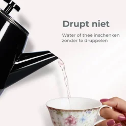 Best Theepot RVS mat zwart 1 liter Theepotten | Vaderdag